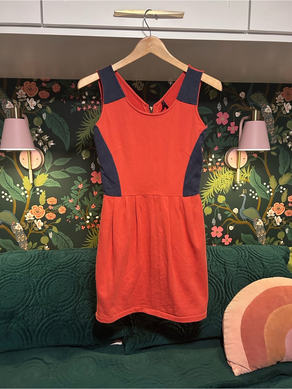 Love by Bayo Colorblock Zip Back Sleeveless Mini Dress Coral